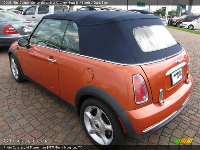 Hot Orange Metallic / Sunrise/Dark Blue 2005 Mini Cooper Convertible