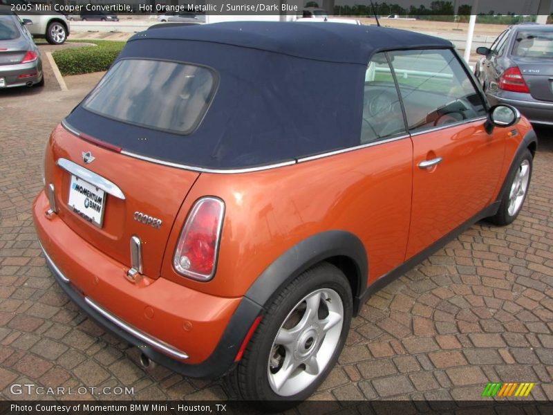 Hot Orange Metallic / Sunrise/Dark Blue 2005 Mini Cooper Convertible