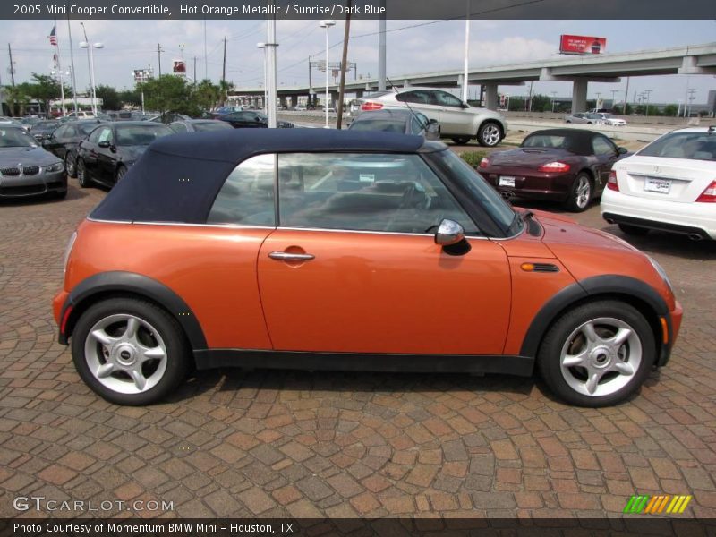 Hot Orange Metallic / Sunrise/Dark Blue 2005 Mini Cooper Convertible