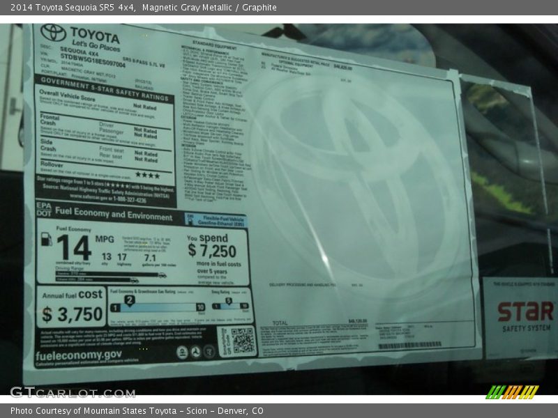 Magnetic Gray Metallic / Graphite 2014 Toyota Sequoia SR5 4x4