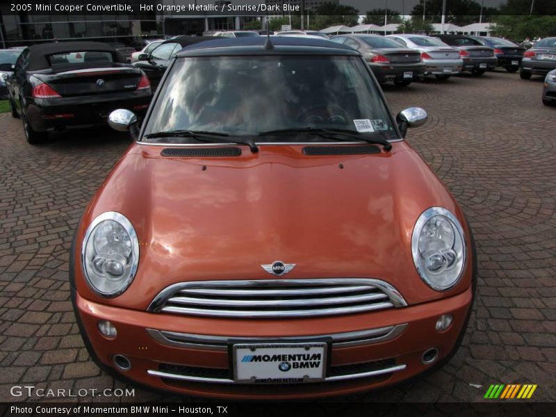 Hot Orange Metallic / Sunrise/Dark Blue 2005 Mini Cooper Convertible