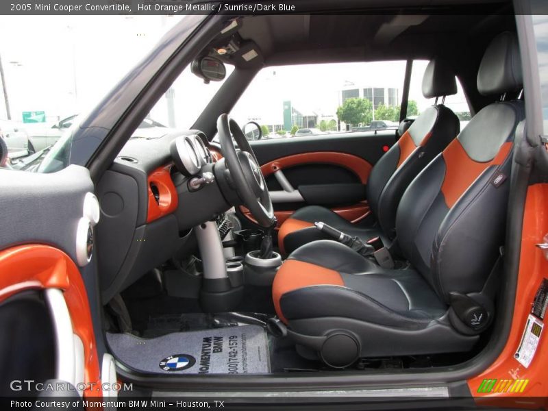 Hot Orange Metallic / Sunrise/Dark Blue 2005 Mini Cooper Convertible