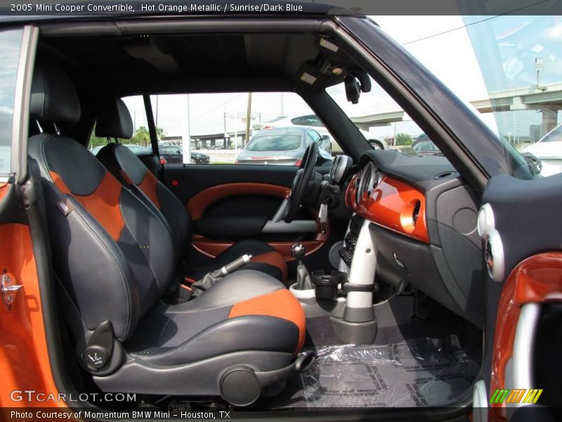 Hot Orange Metallic / Sunrise/Dark Blue 2005 Mini Cooper Convertible