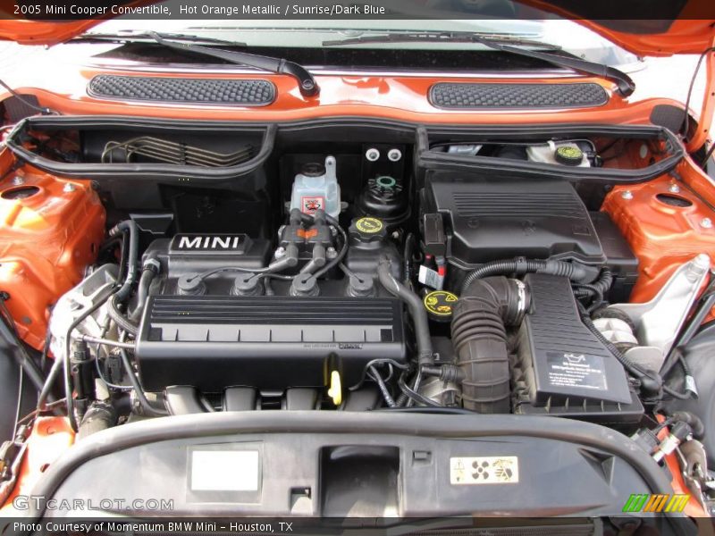 Hot Orange Metallic / Sunrise/Dark Blue 2005 Mini Cooper Convertible