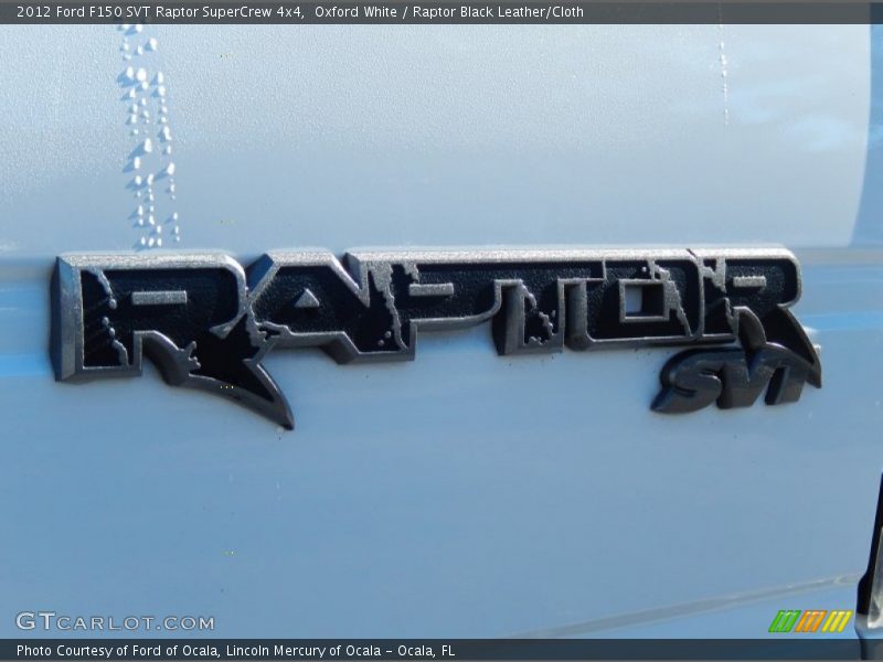 Oxford White / Raptor Black Leather/Cloth 2012 Ford F150 SVT Raptor SuperCrew 4x4