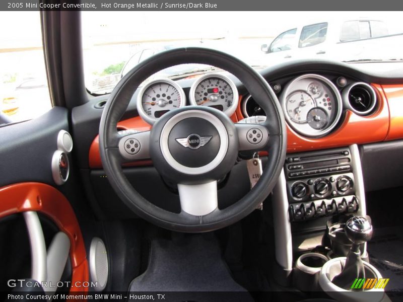 Hot Orange Metallic / Sunrise/Dark Blue 2005 Mini Cooper Convertible