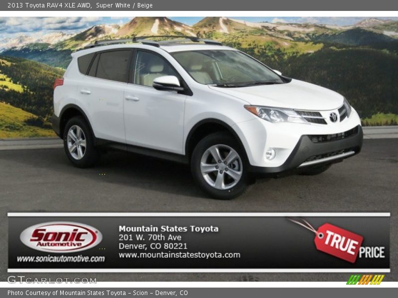 Super White / Beige 2013 Toyota RAV4 XLE AWD