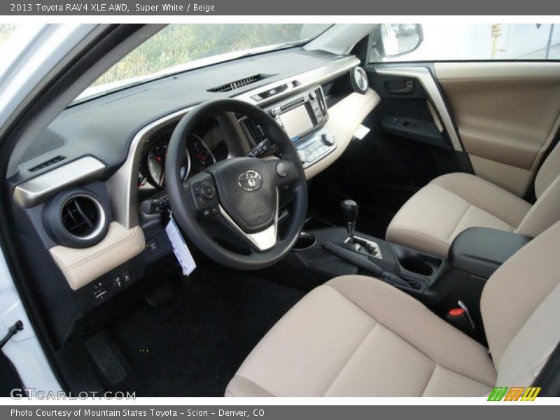 Super White / Beige 2013 Toyota RAV4 XLE AWD