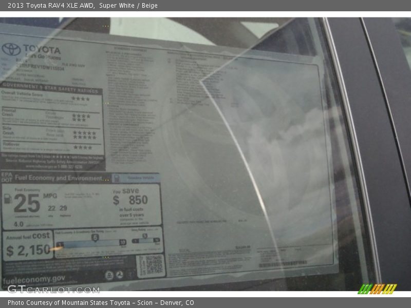 Super White / Beige 2013 Toyota RAV4 XLE AWD