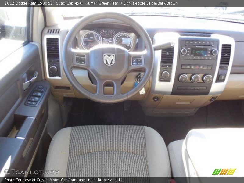 Hunter Green Pearl / Light Pebble Beige/Bark Brown 2012 Dodge Ram 1500 SLT Quad Cab 4x4