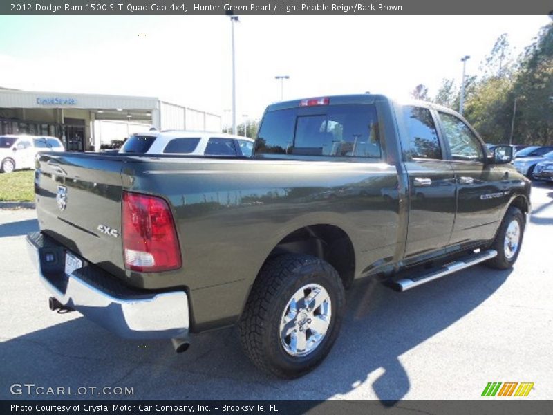 Hunter Green Pearl / Light Pebble Beige/Bark Brown 2012 Dodge Ram 1500 SLT Quad Cab 4x4