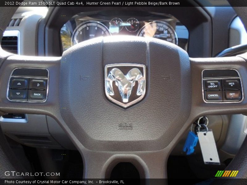 Hunter Green Pearl / Light Pebble Beige/Bark Brown 2012 Dodge Ram 1500 SLT Quad Cab 4x4