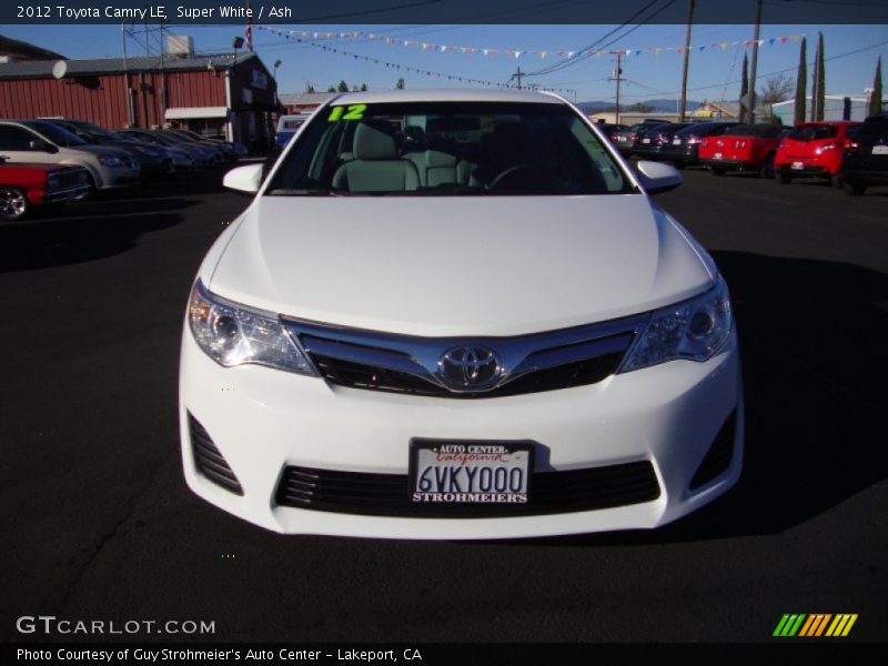 Super White / Ash 2012 Toyota Camry LE