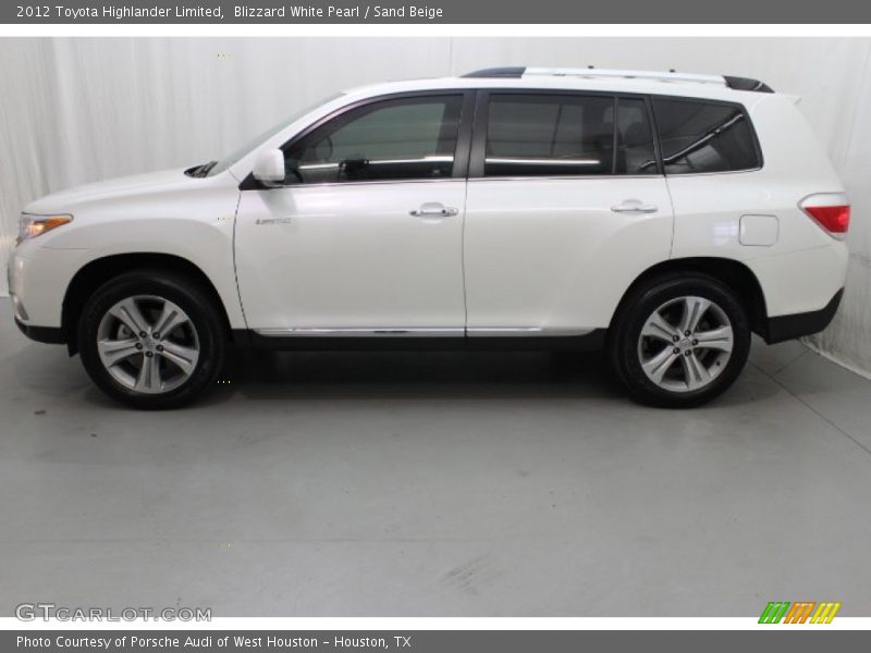 Blizzard White Pearl / Sand Beige 2012 Toyota Highlander Limited
