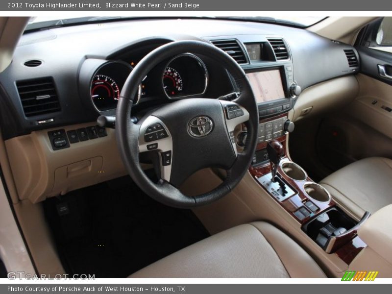 Blizzard White Pearl / Sand Beige 2012 Toyota Highlander Limited