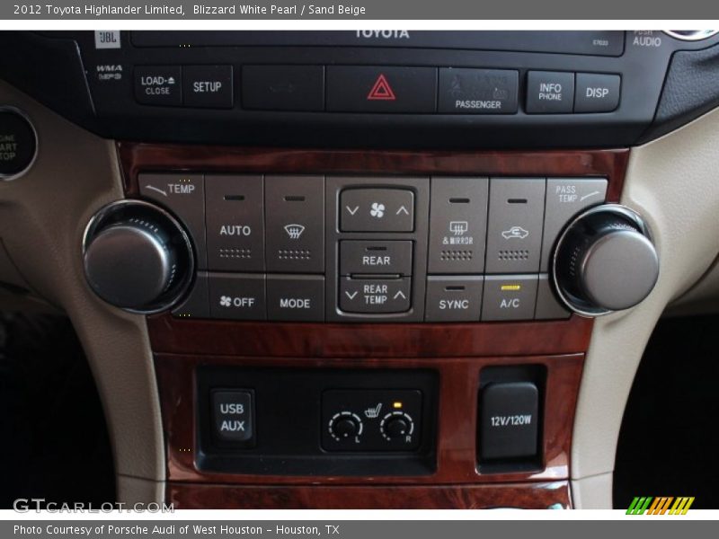 Blizzard White Pearl / Sand Beige 2012 Toyota Highlander Limited