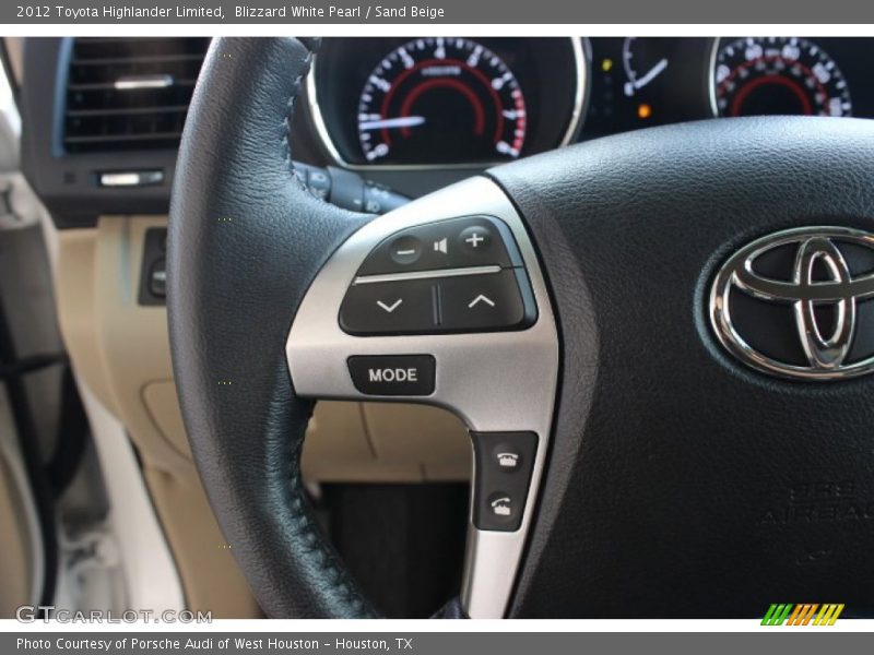 Blizzard White Pearl / Sand Beige 2012 Toyota Highlander Limited