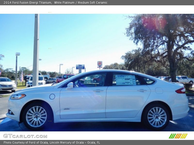 White Platinum / Medium Soft Ceramic 2014 Ford Fusion Energi Titanium