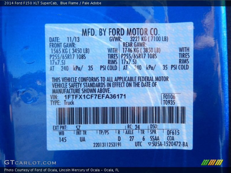 Blue Flame / Pale Adobe 2014 Ford F150 XLT SuperCab