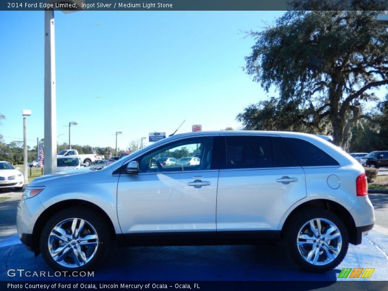 Ingot Silver / Medium Light Stone 2014 Ford Edge Limited