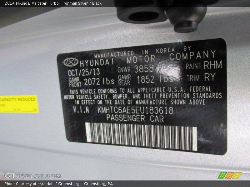 Ironman Silver / Black 2014 Hyundai Veloster Turbo