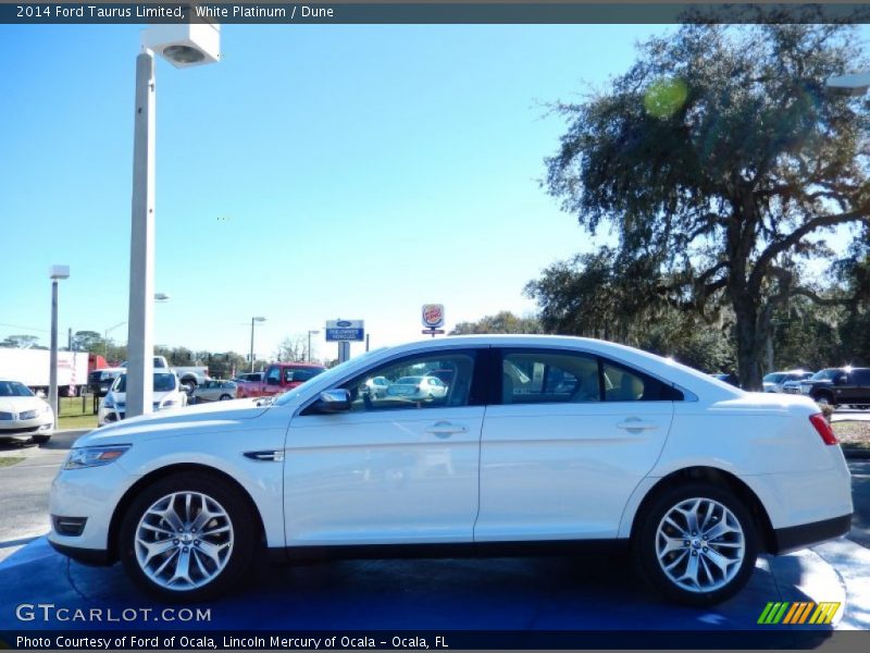 White Platinum / Dune 2014 Ford Taurus Limited