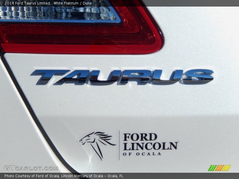 White Platinum / Dune 2014 Ford Taurus Limited