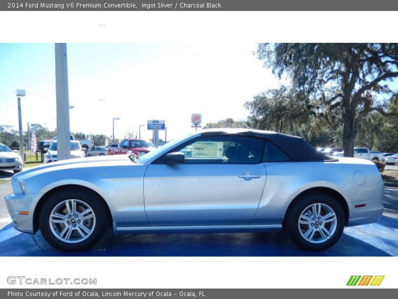 Ingot Silver / Charcoal Black 2014 Ford Mustang V6 Premium Convertible