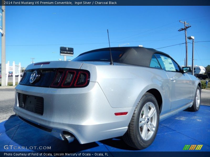 Ingot Silver / Charcoal Black 2014 Ford Mustang V6 Premium Convertible