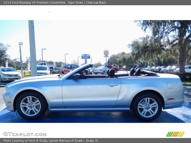 Ingot Silver / Charcoal Black 2014 Ford Mustang V6 Premium Convertible
