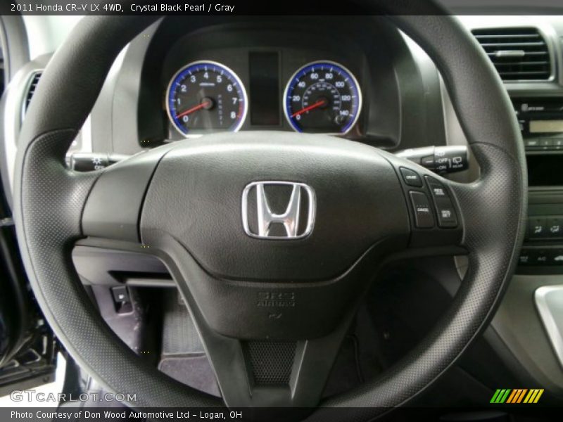 Crystal Black Pearl / Gray 2011 Honda CR-V LX 4WD