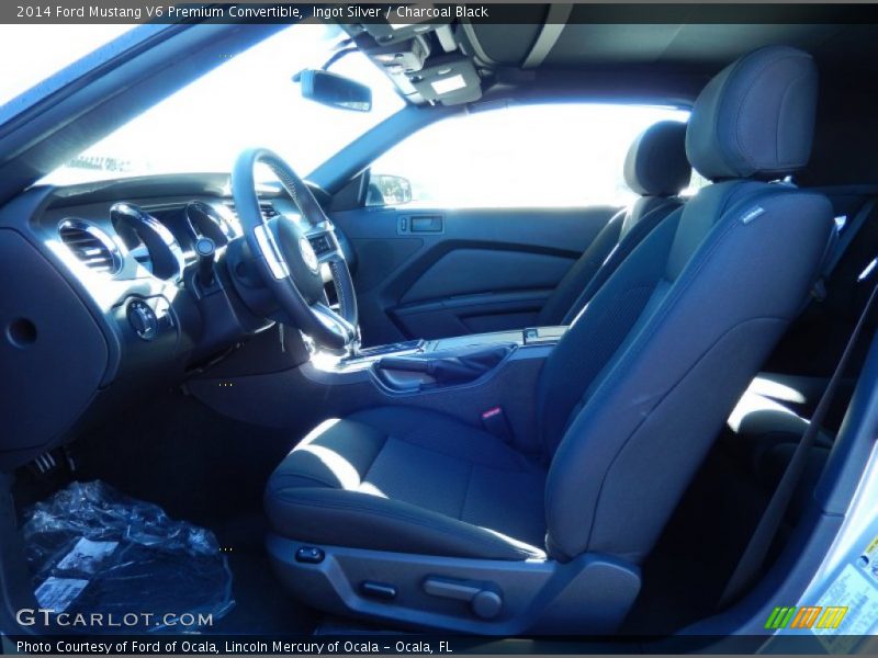 Ingot Silver / Charcoal Black 2014 Ford Mustang V6 Premium Convertible