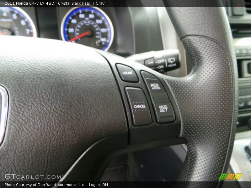 Crystal Black Pearl / Gray 2011 Honda CR-V LX 4WD