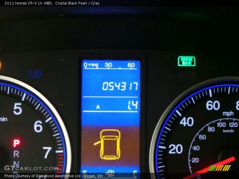 Crystal Black Pearl / Gray 2011 Honda CR-V LX 4WD