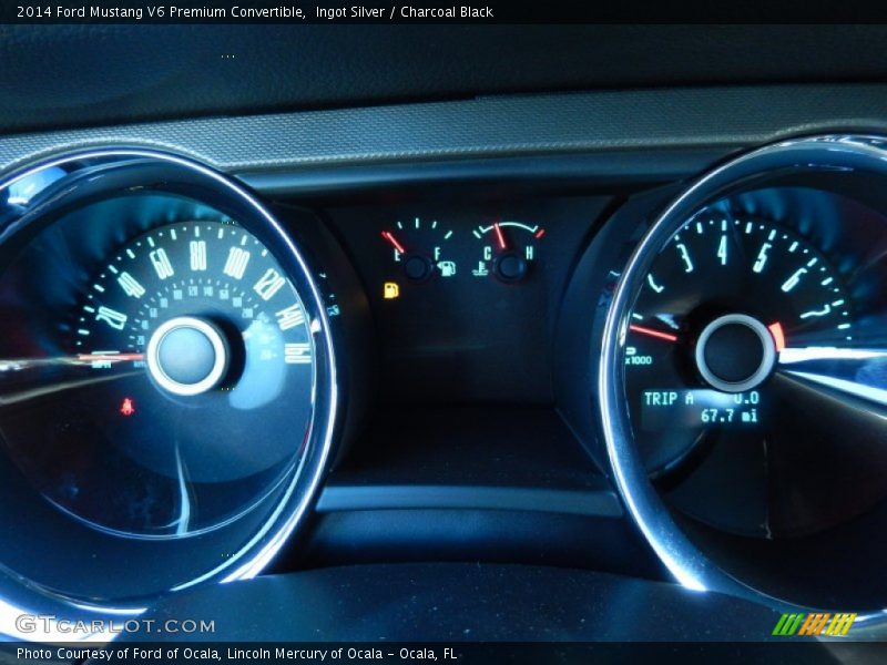 Ingot Silver / Charcoal Black 2014 Ford Mustang V6 Premium Convertible