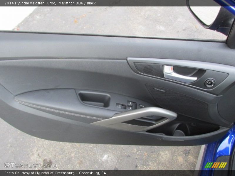 Marathon Blue / Black 2014 Hyundai Veloster Turbo