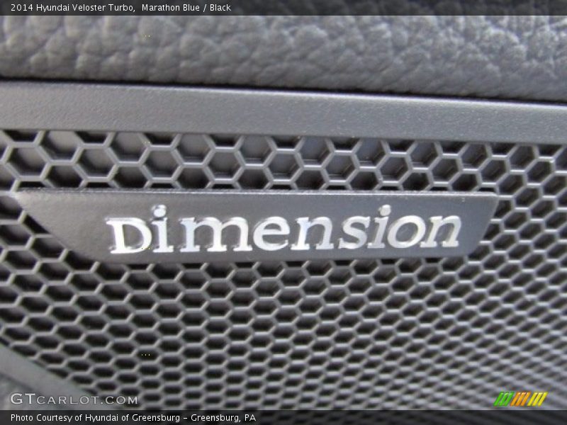 Marathon Blue / Black 2014 Hyundai Veloster Turbo