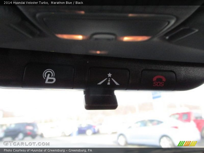 Marathon Blue / Black 2014 Hyundai Veloster Turbo