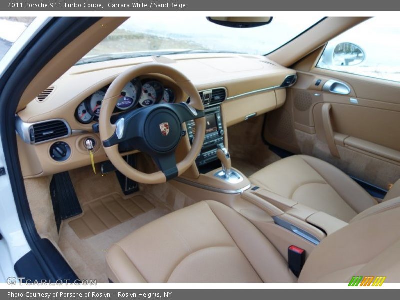 Carrara White / Sand Beige 2011 Porsche 911 Turbo Coupe
