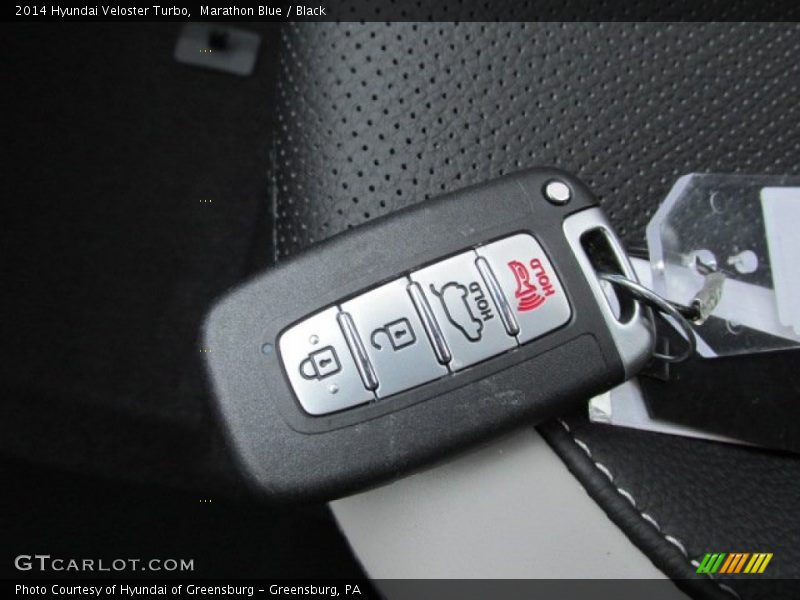 Marathon Blue / Black 2014 Hyundai Veloster Turbo