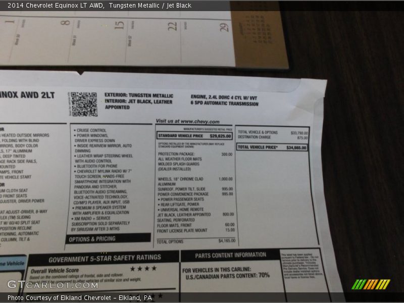 Tungsten Metallic / Jet Black 2014 Chevrolet Equinox LT AWD