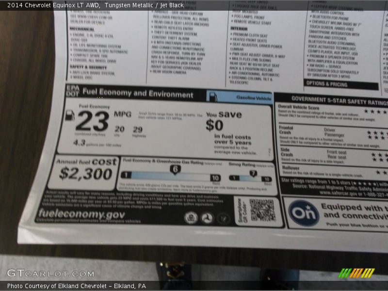 Tungsten Metallic / Jet Black 2014 Chevrolet Equinox LT AWD