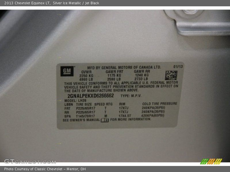 Silver Ice Metallic / Jet Black 2013 Chevrolet Equinox LT