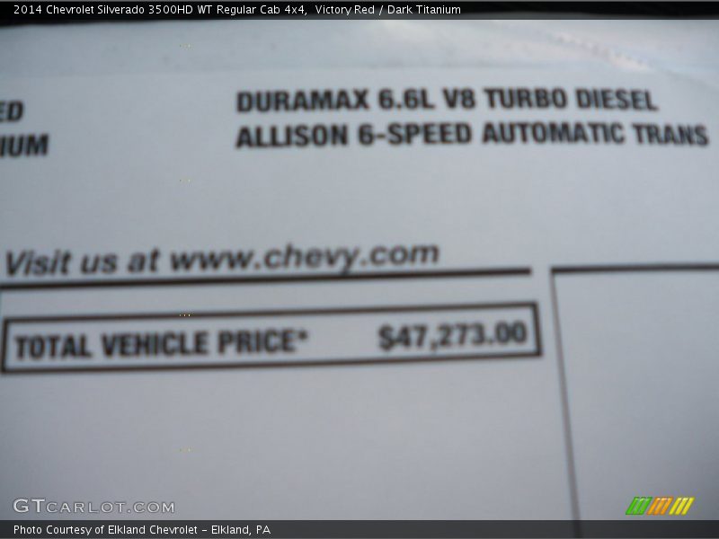Victory Red / Dark Titanium 2014 Chevrolet Silverado 3500HD WT Regular Cab 4x4