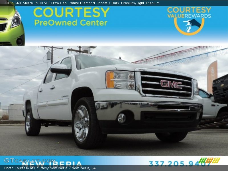 White Diamond Tricoat / Dark Titanium/Light Titanium 2012 GMC Sierra 1500 SLE Crew Cab