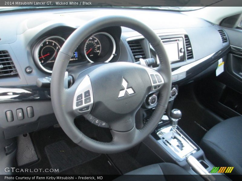 Wicked White / Black 2014 Mitsubishi Lancer GT