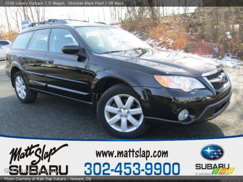 Obsidian Black Pearl / Off Black 2008 Subaru Outback 2.5i Wagon