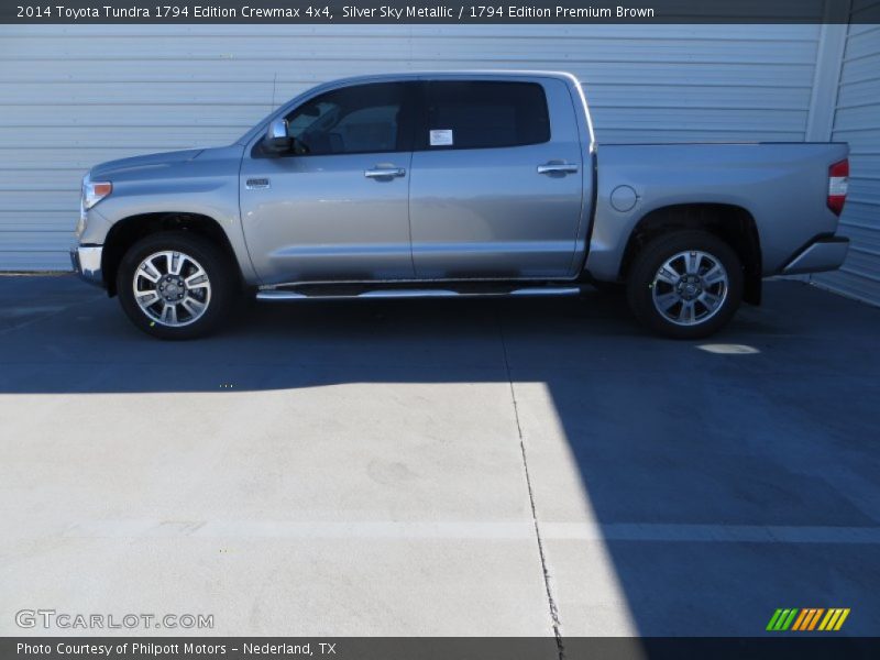 Silver Sky Metallic / 1794 Edition Premium Brown 2014 Toyota Tundra 1794 Edition Crewmax 4x4