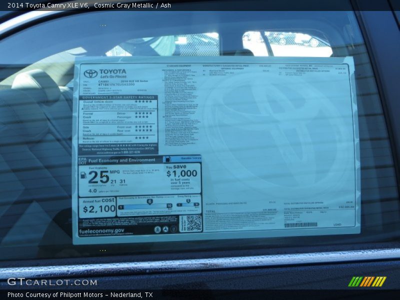 Cosmic Gray Metallic / Ash 2014 Toyota Camry XLE V6