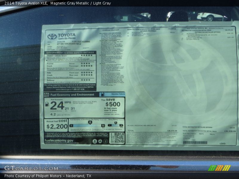 Magnetic Gray Metallic / Light Gray 2014 Toyota Avalon XLE